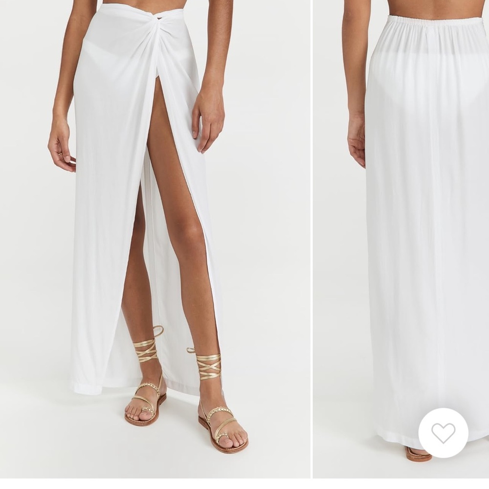 L*Space white Wrap Maxi Skirt with Slit